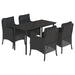 Set mobilier de grădină cu perne, 5 piese, negru, poliratan - WALTI WALTI