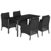 Set mobilier de grădină cu perne, 5 piese, negru, poliratan - WALTI WALTI