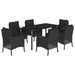 Set mobilier de grădină cu perne, 7 piese, negru, poliratan - WALTI WALTI
