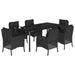 Set mobilier de grădină cu perne, 7 piese, negru, poliratan - WALTI WALTI