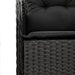 Set mobilier de grădină cu perne, 9 piese, negru, poliratan - WALTI WALTI