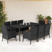 Set mobilier de grădină cu perne, 9 piese, negru, poliratan - WALTI WALTI