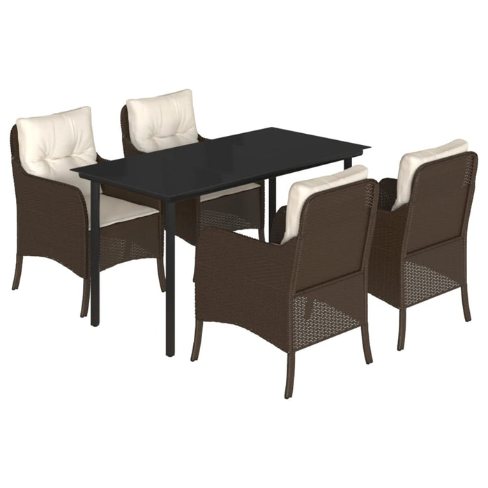 Set mobilier de grădină, 5 piese, cu perne, maro, poliratan - WALTI WALTI