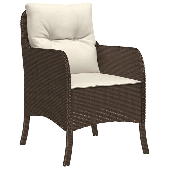 Set mobilier de grădină cu perne, 7 piese, maro, poliratan WALTI