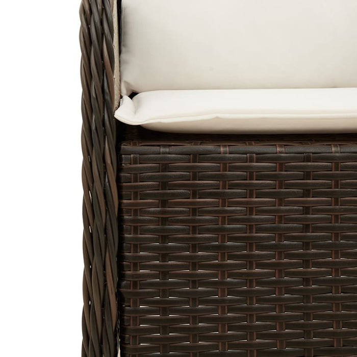 Set mobilier de grădină cu perne, 7 piese, maro, poliratan WALTI