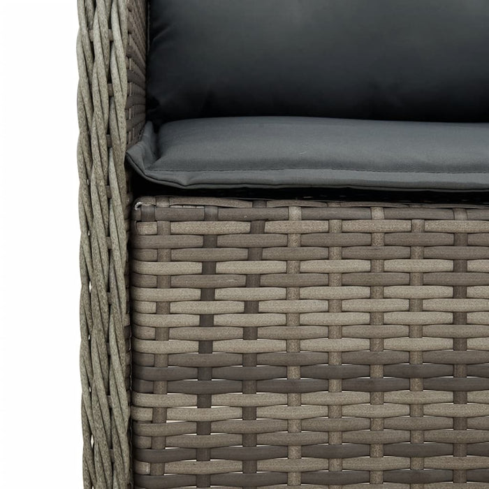 Set mobilier de grădină cu perne, 7 piese, gri, poliratan WALTI