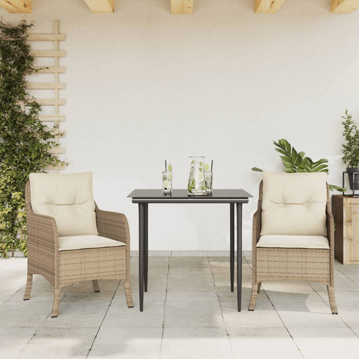 Set mobilier de grădină cu perne, 3 piese, bej, poliratan - WALTI WALTI