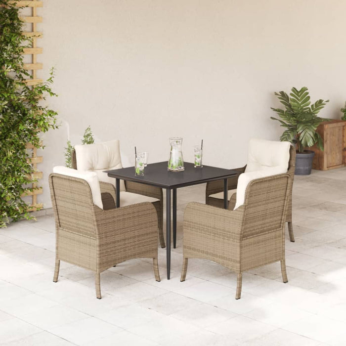 Set mobilier de grădină cu perne, 5 piese, bej, poliratan - WALTI WALTI