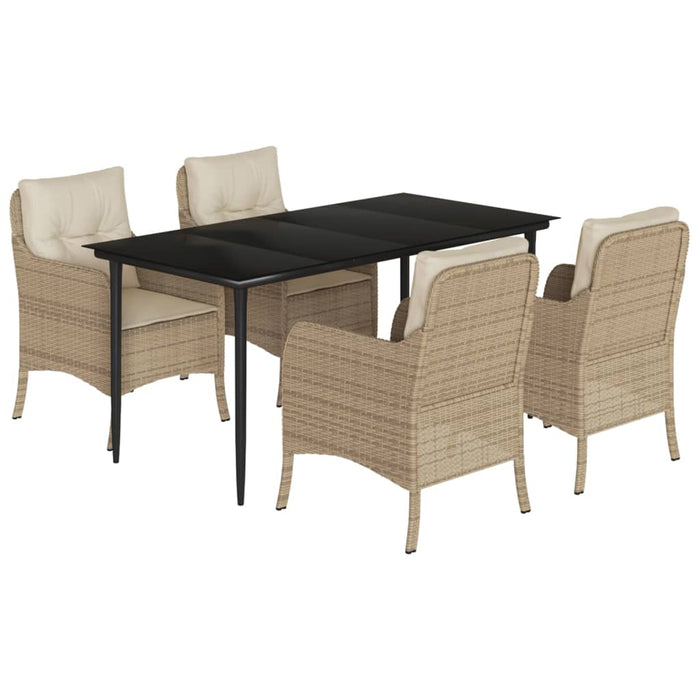 Set mobilier de grădină cu perne, 5 piese, bej, poliratan - WALTI WALTI