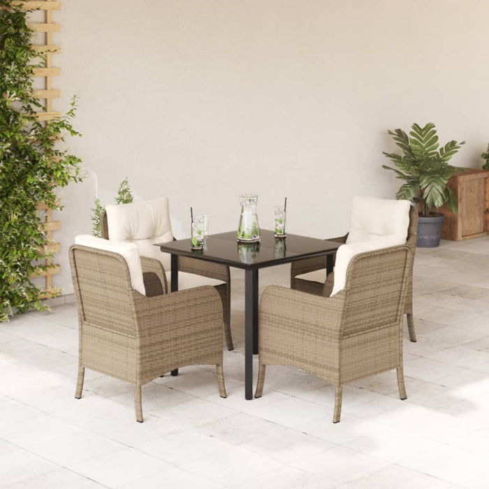 Set mobilier de grădină cu perne, 5 piese, bej, poliratan - WALTI WALTI