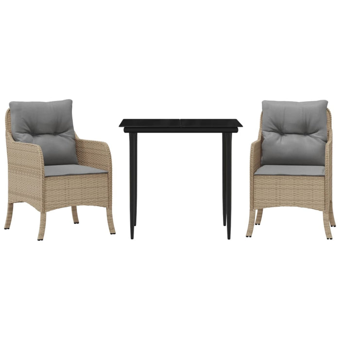 Set mobilier de grădină cu perne, 3 piese, bej, poliratan - WALTI WALTI