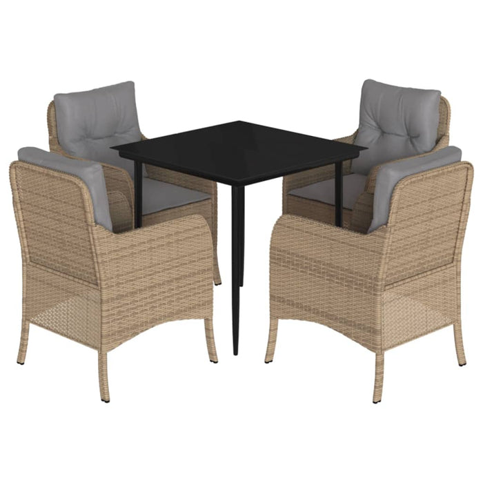 Set mobilier de grădină cu perne, 5 piese, bej, poliratan - WALTI WALTI