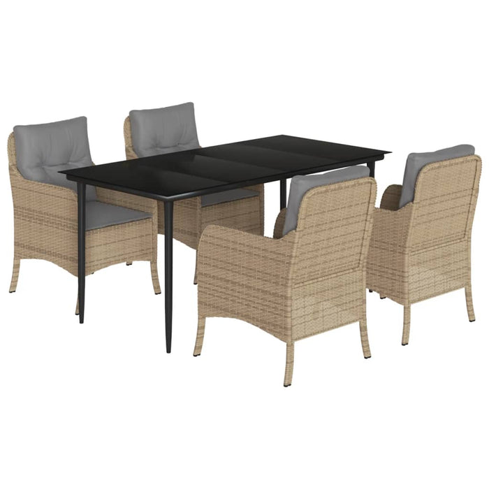 Set mobilier de grădină cu perne, 5 piese, bej, poliratan - WALTI WALTI