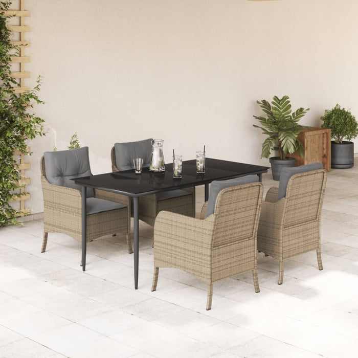 Set mobilier de grădină cu perne, 5 piese, bej, poliratan - WALTI WALTI