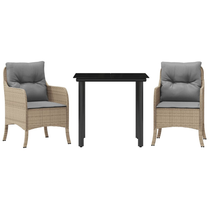 Set mobilier de grădină cu perne, 3 piese, bej, poliratan - WALTI WALTI