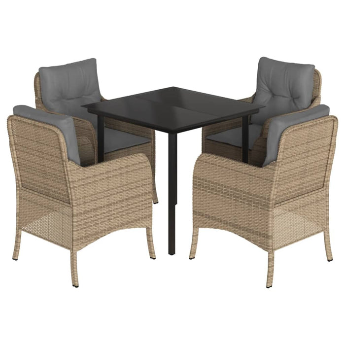 Set mobilier de grădină cu perne, 5 piese, bej, poliratan - WALTI WALTI