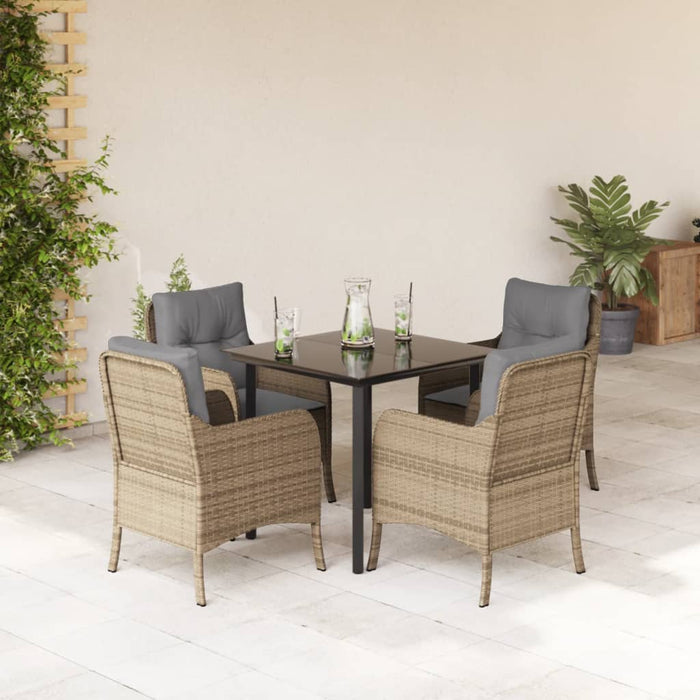 Set mobilier de grădină cu perne, 5 piese, bej, poliratan - WALTI WALTI