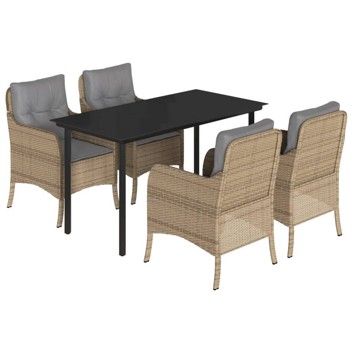 Set mobilier de grădină cu perne, 5 piese, bej, poliratan - WALTI WALTI