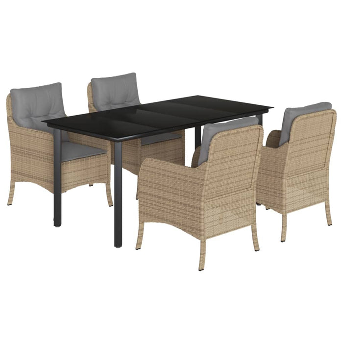 Set mobilier de grădină cu perne, 5 piese, bej, poliratan - WALTI WALTI