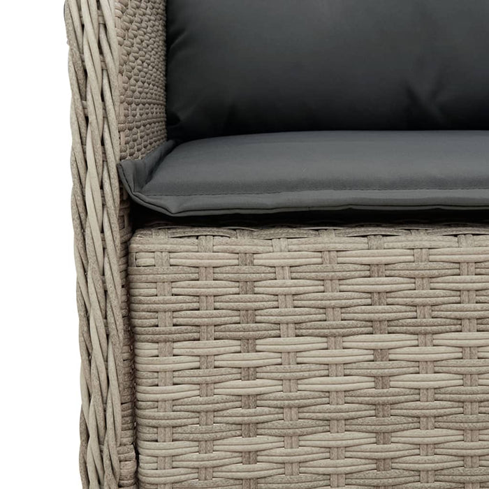 Set mobilier de grădină cu perne, 5 piese gri deschis poliratan - WALTI WALTI
