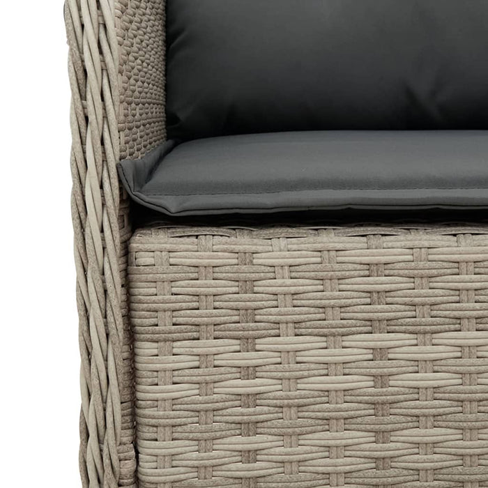 Set mobilier de grădină cu perne, 5 piese gri deschis poliratan - WALTI WALTI