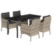 Set mobilier de grădină cu perne, 5 piese gri deschis poliratan - WALTI WALTI