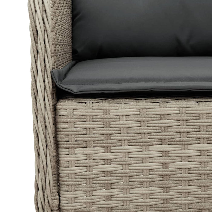 Set mobilier grădină cu perne, 9 piese, gri deschis, poliratan WALTI