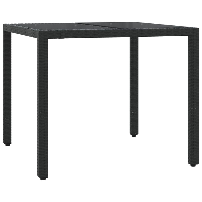 Set bistro cu perne, 3 piese, negru, poliratan - WALTI WALTI