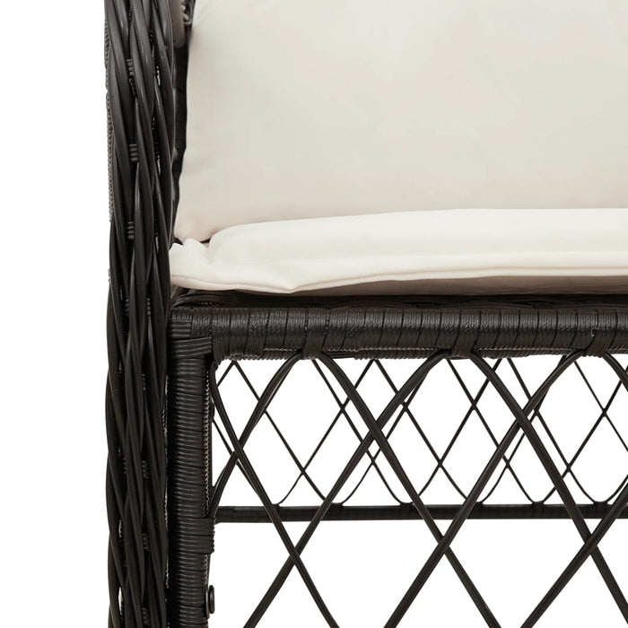Set mobilier de grădină cu perne, 5 piese, negru, poliratan - WALTI WALTI