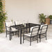Set mobilier de grădină cu perne, 5 piese, negru, poliratan - WALTI WALTI
