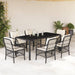 Set mobilier de grădină cu perne, 7 piese, negru, poliratan - WALTI WALTI