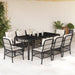 Set mobilier de grădină cu perne, 9 piese, negru, poliratan - WALTI WALTI