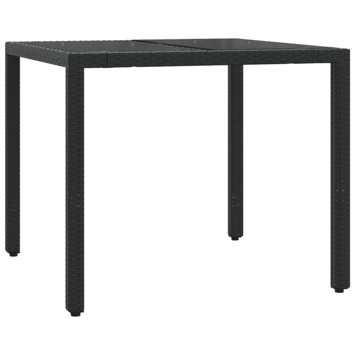 Set bistro cu perne, 3 piese, negru, poliratan - WALTI WALTI