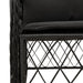Set bistro cu perne, 3 piese, negru, poliratan - WALTI WALTI