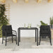 Set bistro cu perne, 3 piese, negru, poliratan - WALTI WALTI