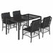 Set mobilier de grădină cu perne, 5 piese, negru, poliratan - WALTI WALTI
