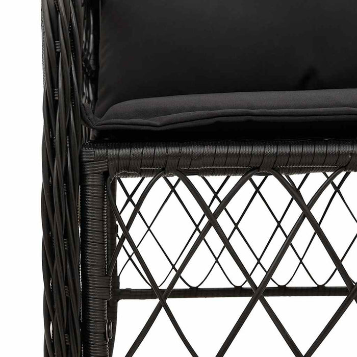 Set mobilier de grădină cu perne, 5 piese, negru, poliratan - WALTI WALTI