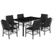 Set mobilier de grădină cu perne, 7 piese, negru, poliratan - WALTI WALTI