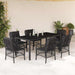 Set mobilier de grădină cu perne, 7 piese, negru, poliratan - WALTI WALTI