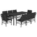 Set mobilier de grădină cu perne, 9 piese, negru, poliratan - WALTI WALTI
