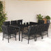 Set mobilier de grădină cu perne, 9 piese, negru, poliratan - WALTI WALTI