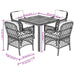 Set mobilier de grădină cu perne, 5 piese, negru, poliratan - WALTI WALTI