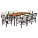 Set mobilier de grădină cu perne, 9 piese, negru, poliratan - WALTI WALTI