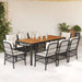 Set mobilier de grădină cu perne, 9 piese, negru, poliratan - WALTI WALTI