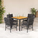 Set mobilier de grădină cu perne, 5 piese, negru, poliratan - WALTI WALTI
