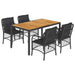 Set mobilier de grădină cu perne, 5 piese, negru, poliratan - WALTI WALTI