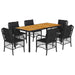 Set mobilier de grădină cu perne, 7 piese, negru, poliratan - WALTI WALTI