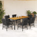 Set mobilier de grădină cu perne, 7 piese, negru, poliratan - WALTI WALTI