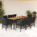 Set mobilier de grădină cu perne, 9 piese, negru, poliratan - WALTI WALTI
