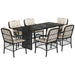 Set mobilier de grădină cu perne, 7 piese, negru, poliratan - WALTI WALTI